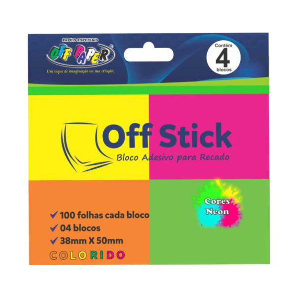 BLOCO ADESIVO OFF STICK NEON