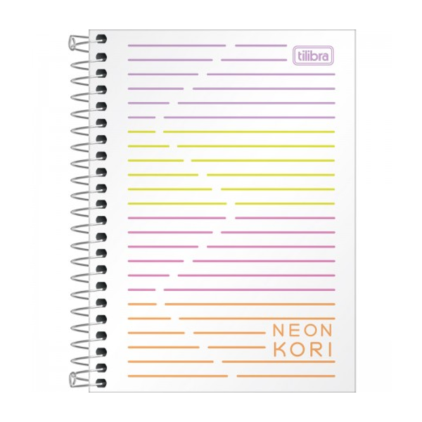 CADERNO ESPIRAL 1/4 SEM PAUTA NEON KORI 80 FOLHAS