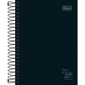 Agenda Espiral Diária 11 x 15,4 cm Spice Preta 2027