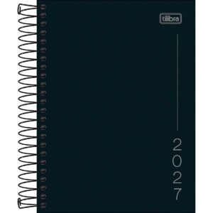 Agenda Espiral Diária 11,7 x 16,4 cm Pepper Preta 2027