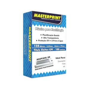 Plástico Plastificação 125 Micras 100 Lâminas 66 x 99mm Masterprint